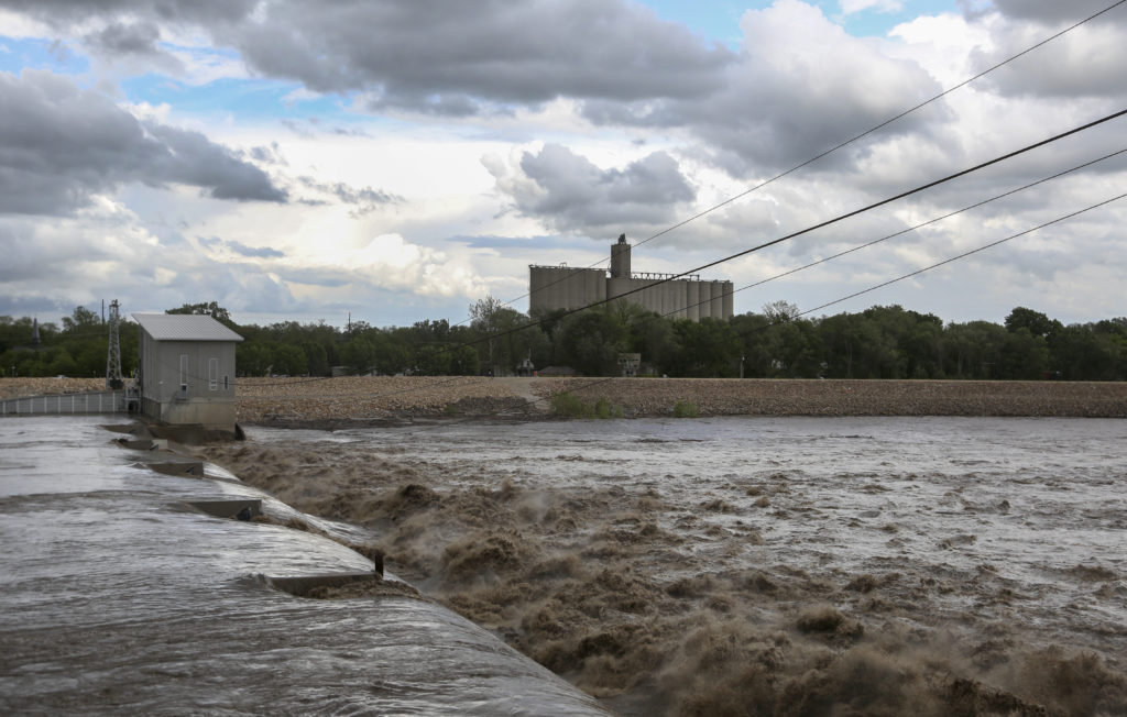 Kansas River above flood stage after storms; Topeka pump station dumps